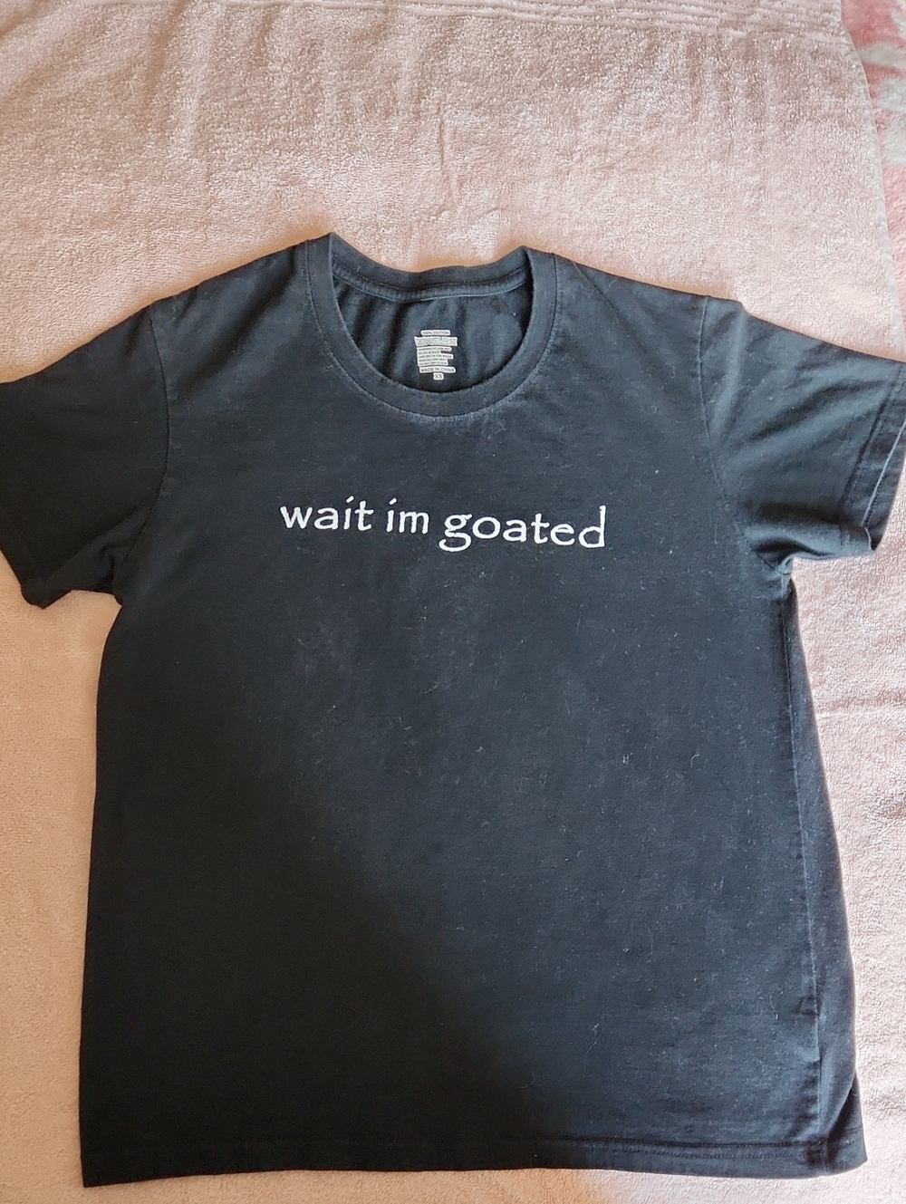 Black T-shirt With Print | 100% Cotton | XS